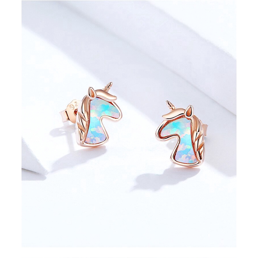 BAMOER Bông Tai bạc 925 HìNh HạT Dẻ 2 MàU ThờI Trang SCE815