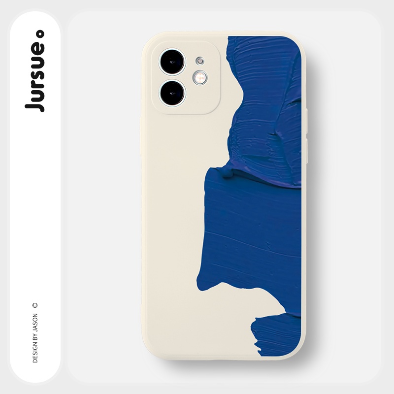 Ốp lưng JURSUE silicon mềm viền vuông hình ngộ nghĩnh cho iPhone 13 12 11 Pro Max SE 2020 X XR XS ip 8 7 6 6S Plus Y45