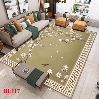 Thảm trải sàn Sofa trang trí phòng khách Bali in 3D Nhung nỉ lì cao cấp BL117