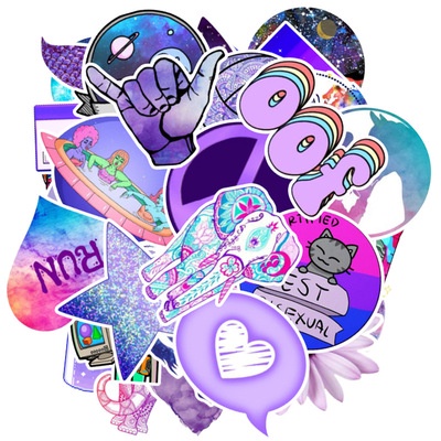 Set 50 Miếng Dán Chống Thấm Nước Họa Tiết Graffiti Nhiều Màu Sắc Trang Trí Xe Hơi / Xe Đạp /