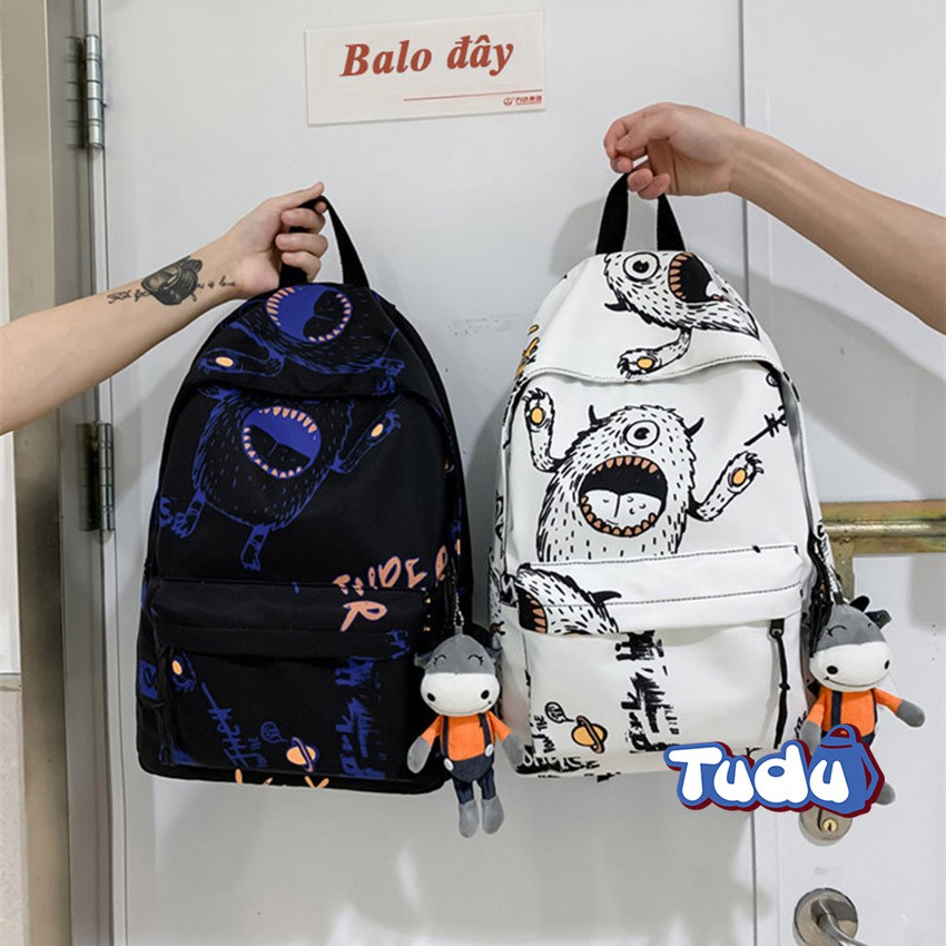 Balo Nam Nữ Tudu, Ba Lô Unisex Đi Học Đi Chơi Phong Cách Thời Trang Hàn Quốc Mẫu Monster Uni CN179