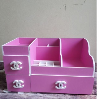 Kệ mỹ phẩm max 35cm size lớn màu hồng