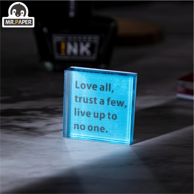 Con Dấu Gỗ In Chữ Mr. Paper Lãng Mạn Trang Trí Sổ Tay Diy