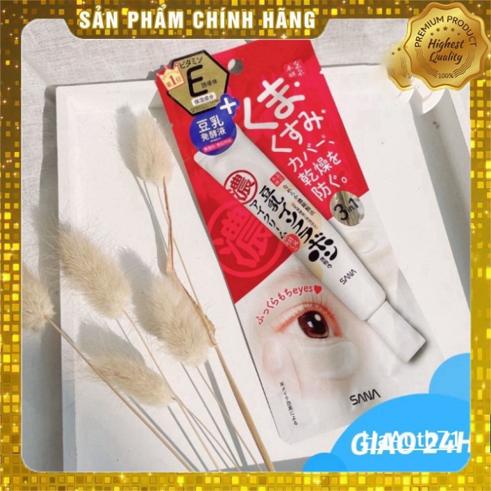 {FREESHIP}-[AUTH] Kem Dưỡng Mắt Sana Nameraka Wrinkle Eye Cream Nhật Bản 20g Đảm bảo chính hãng