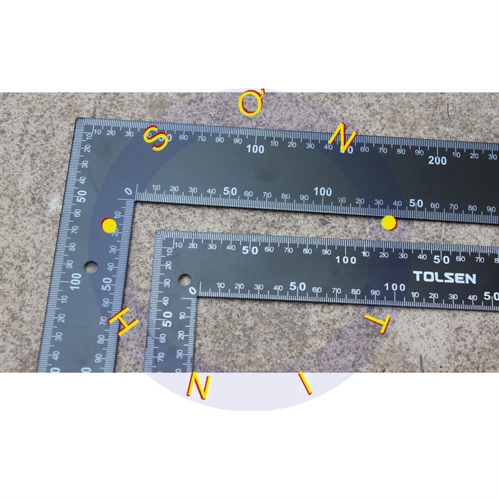 Thước góc đen Tolsen 35042 35043 200*300 mm 400x600mm THƯỚC KẺ, THƯỚC SẮT
