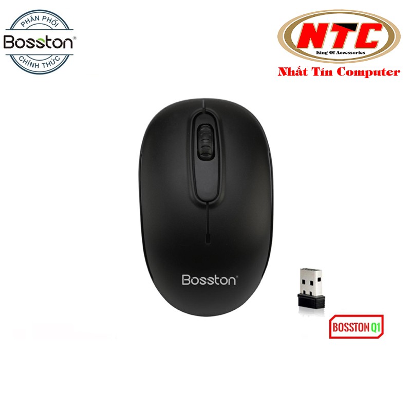 Chuột không dây Wireless Bosston Vision Q1 + tặng kèm pin (nhiều màu)