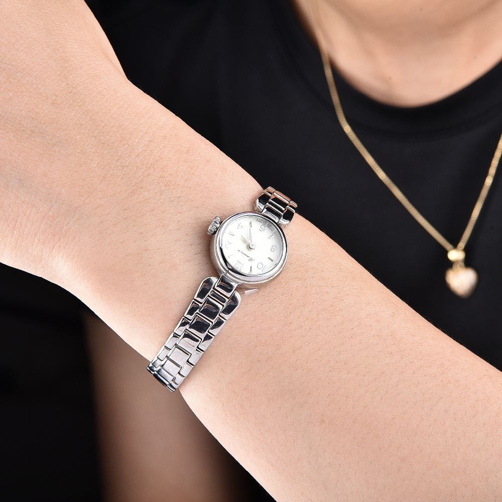 Đồng hồ Romanson Watch PA2639LWIVORY nữ mặt nhỏ, kính chống xước, máy Thụy Sĩ chống nước dây thép cao cấp chính hãng