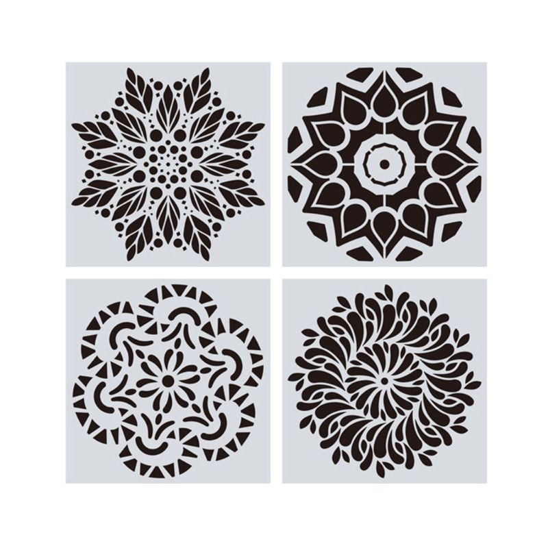 Bộ 16 Khuôn Họa Tiết Mandala Kích Thước 15x15cm Để Trang Trí Nhà