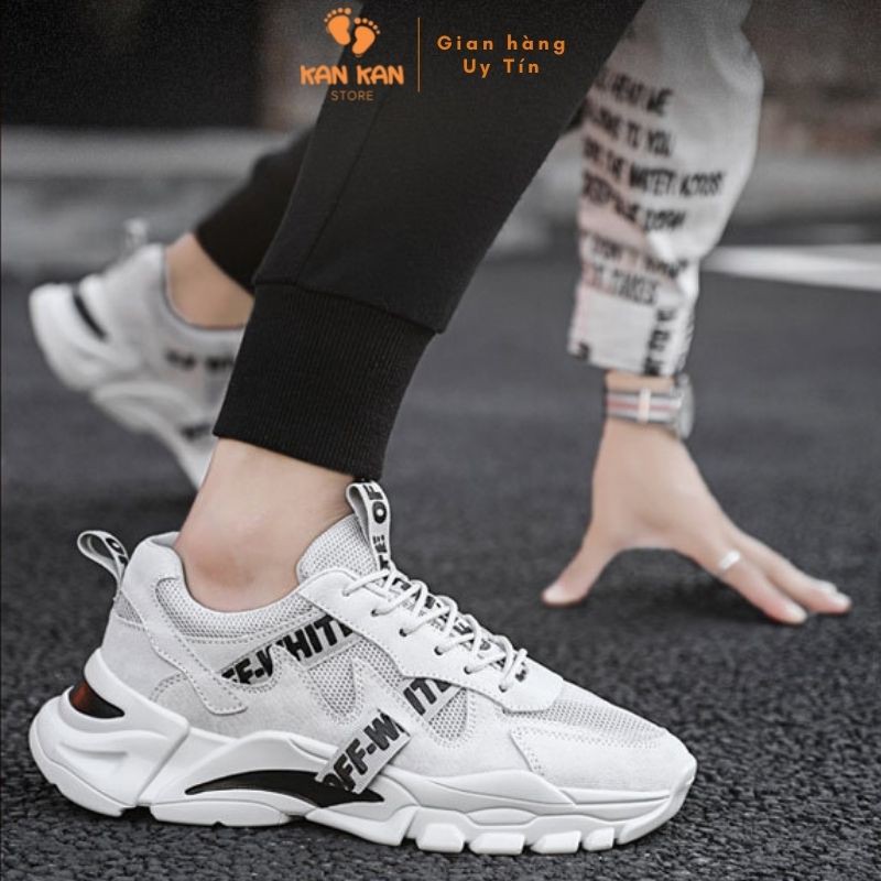 Giầy Thể Thao Nam KA038 Giày Sneaker Trắng Thời Trang Cổ Thấp Nhẹ Êm Hot Trend Size 39,40,41,42,43 Kankanstore