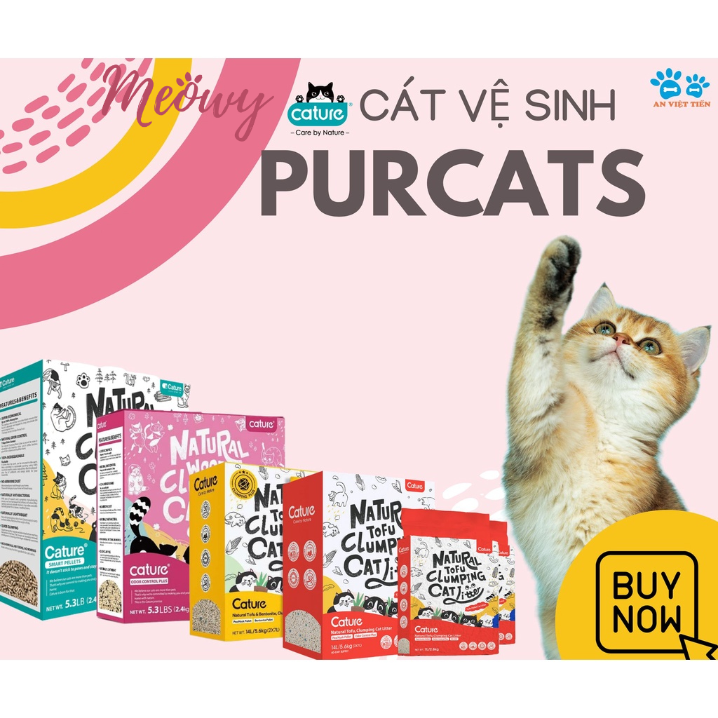 [5L] cát đậu nành Cature hữu cơ không bụi dành cho mèo