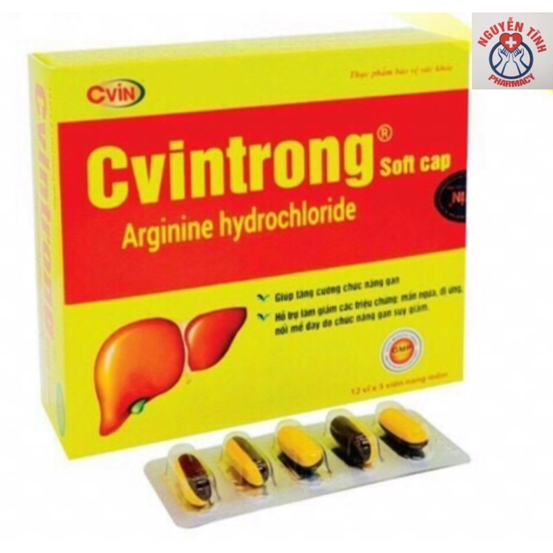 Cvintrong tăng cường chức năng gan, hỗ trợ giảm mẩn ngứa, dị ứng, mày đay hộp 60 viên