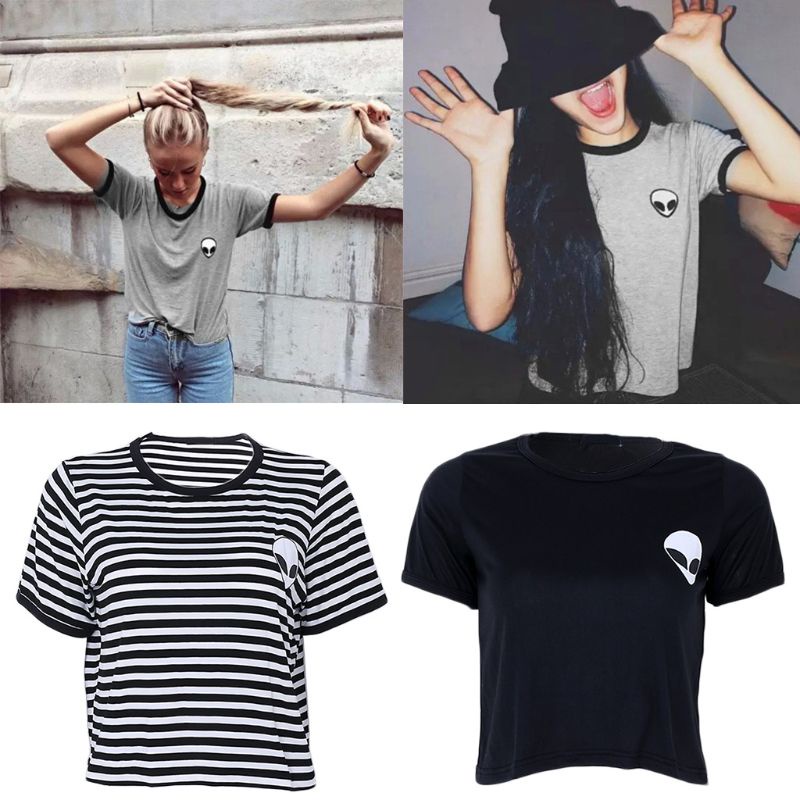 Áo Thun Tay Ngắn Cổ Tròn In Họa Tiết Hoạt Hình Thời Trang Mùa Hè Cho Nữ