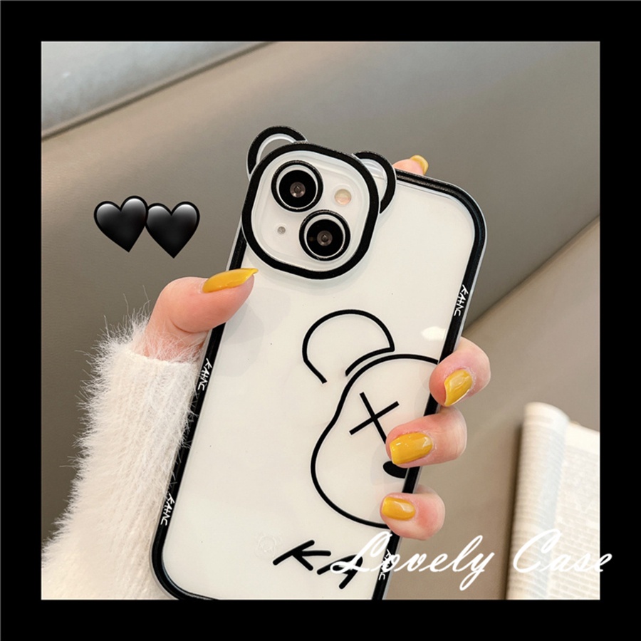 IPhone 14 13 12 11 Pro Max SE2020 X XR Xs Max 7 8 6 6s PlusỐp Điện Thoại Dẻo Trong Suốt Họa Tiết Chú Gấu Cho