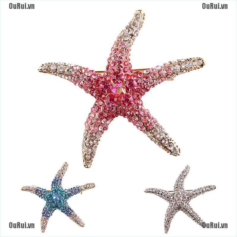 Ghim Cài Áo Hình Ngôi Sao Đính Đá 3 Màu Thời Trang