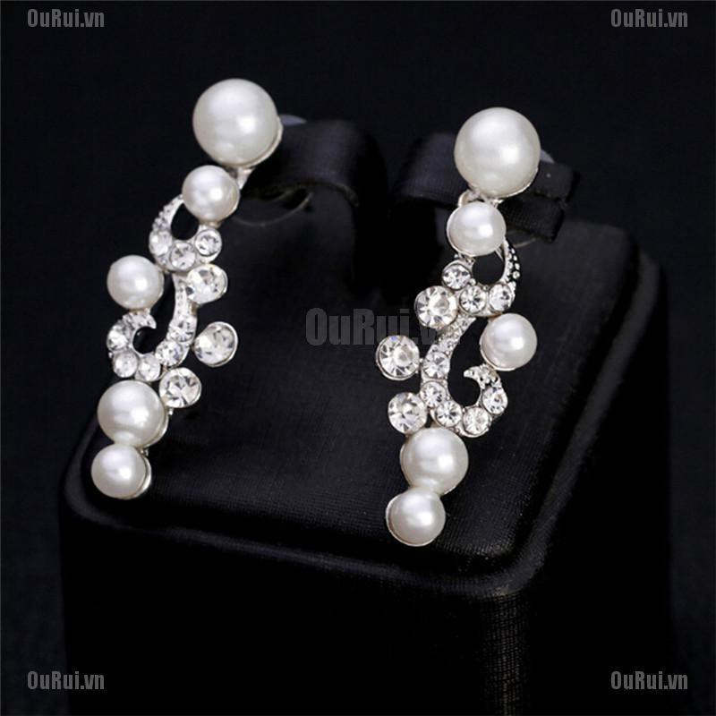 Bộ Trang Sức Đính Ngọc Trai Nhân Tạo Sang Trọng Dành Cho Nữ