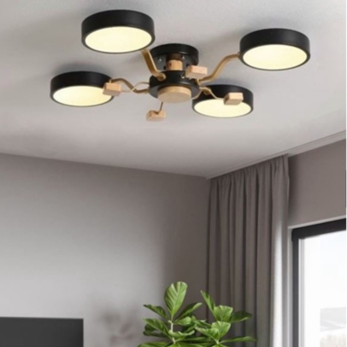 Đèn trần MONSKY trang trí hiện đại MACARION 4 bóng 3 chế độ ánh sáng trang trí bàn ăn, nhà hàng, quán cafe, phòng khách