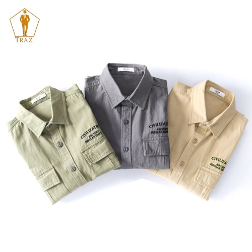 Áo Sơ Mi Nam Nữ Basic TRAZ Cao Cấp Unisex Form Rộng Chất Kaki Cực Đẹp Khoác Ngoài