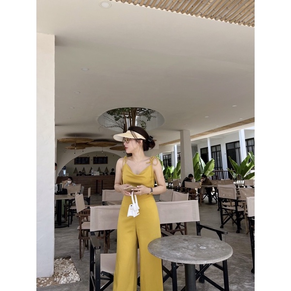 ( Ảnh thật ) S0325 Set áo dây cổ đổ và quần xuông khoá hông