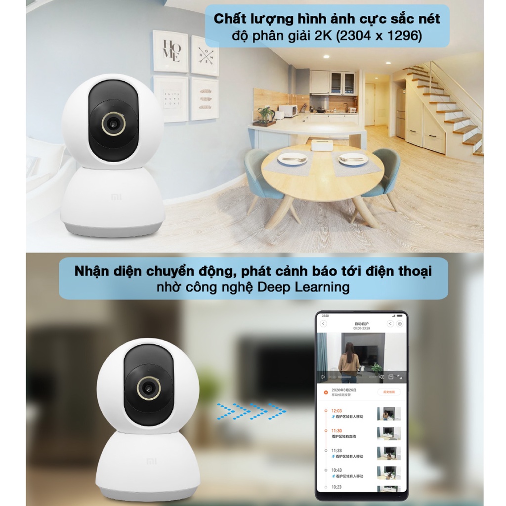 Camera Wifi Xiaomi 360 2K (BHR4457GL) Chính Hãng - Xoay 4 chiều, cảnh báo chuyển động, Camera xoay 360 | BigBuy360 - bigbuy360.vn