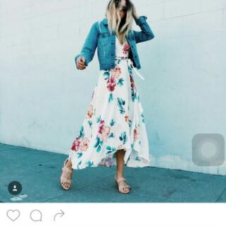 Đầm maxi hoa Wrap Floral F21 xuất xịn