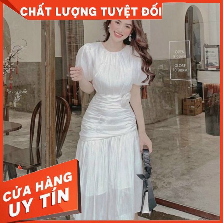 Đầm lụa dự tiệc thiết kế cao cấp sang trọng (có ảnh thật tự chụp) đảm bảo dấu bụng, che khuyết điểm vòng 2