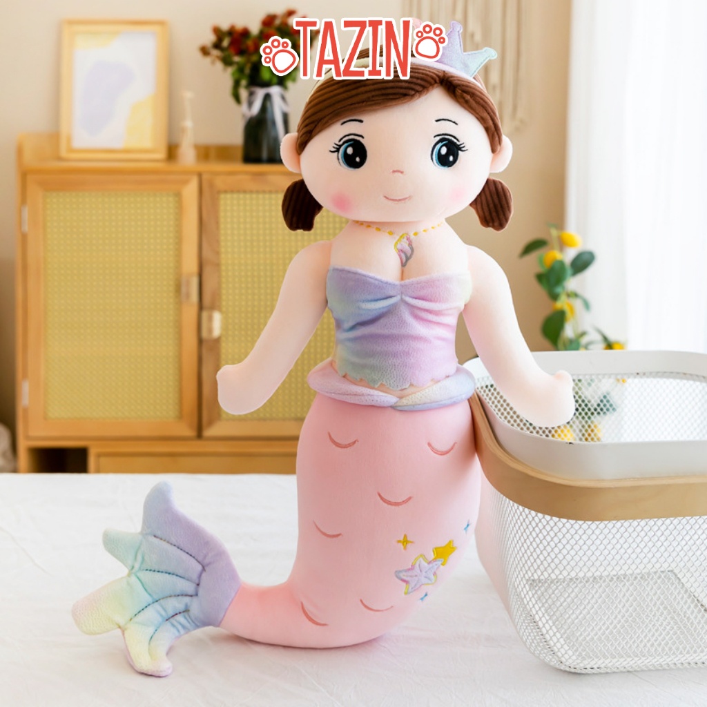 Gấu Bông Nàng Tiên Cá Thêu Sao Dễ Thương Cao Cấp Tazin