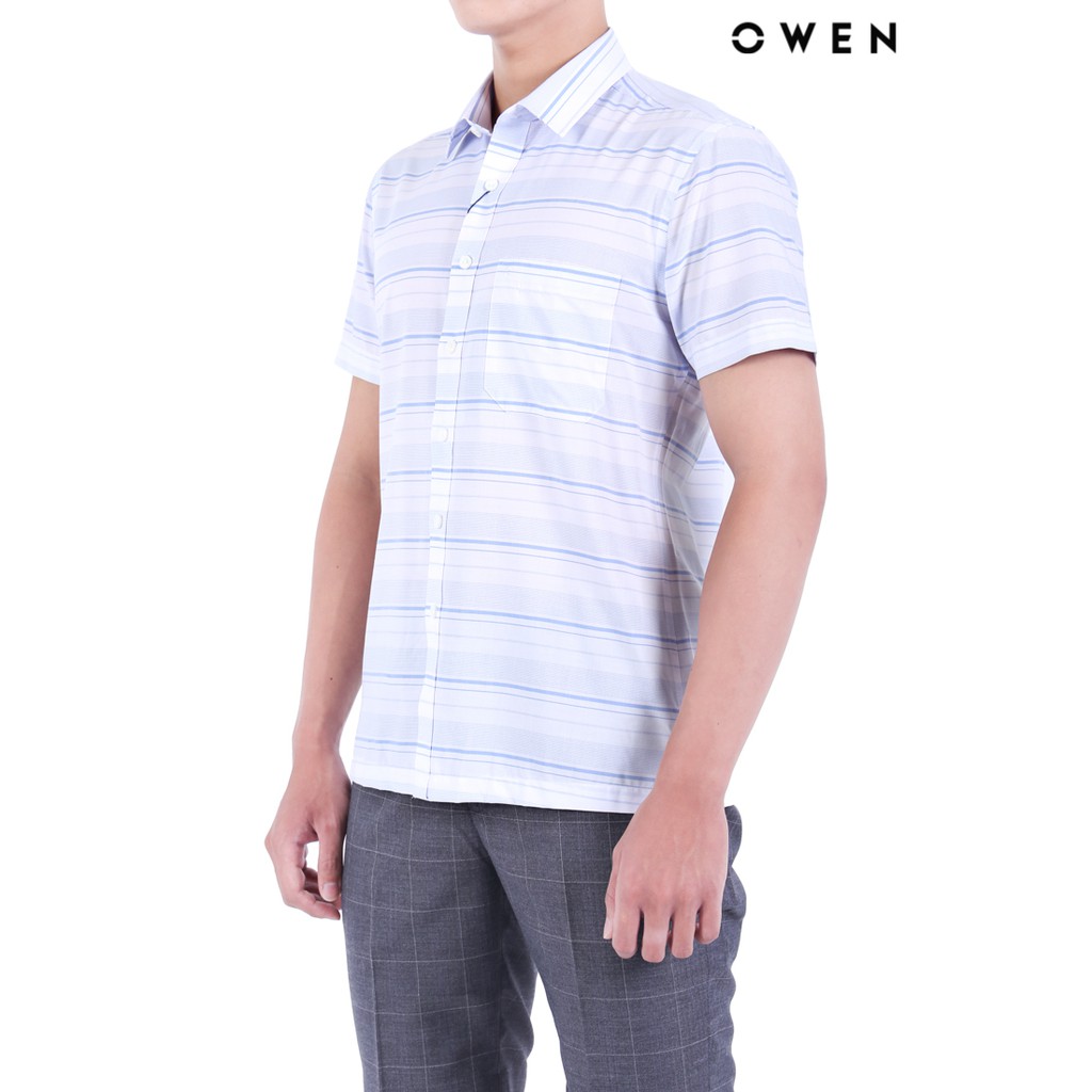 Áo sơ mi ngắn tay Owen Bamboo Bodyfit có túi màu trắng - BA20699NT | BigBuy360 - bigbuy360.vn