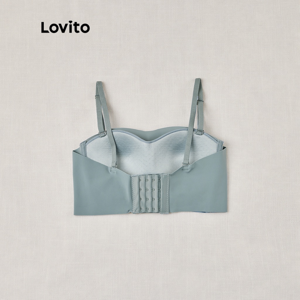 Áo ngực Lovito không gọng không đường may với đệm mút không thể tháo rời L233L078 (màu mơ / đen / xanh dương / trắng)