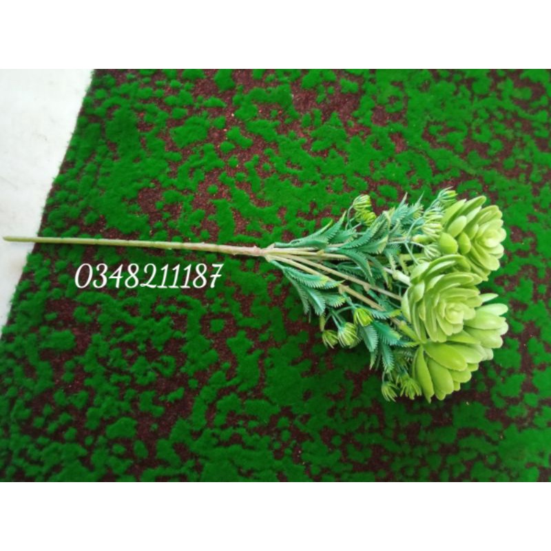 Sen đá giả cành 5 bông, trang trí siêu đẹp. hoa giả trang trí
