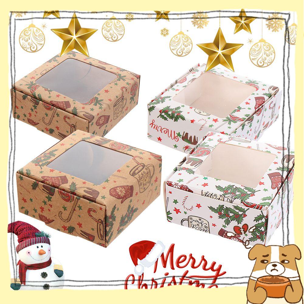 Hộp Giấy kraft Đựng Kẹo Nhiều Kích Thước Trang Trí Giáng Sinh/Đám Cưới DIY