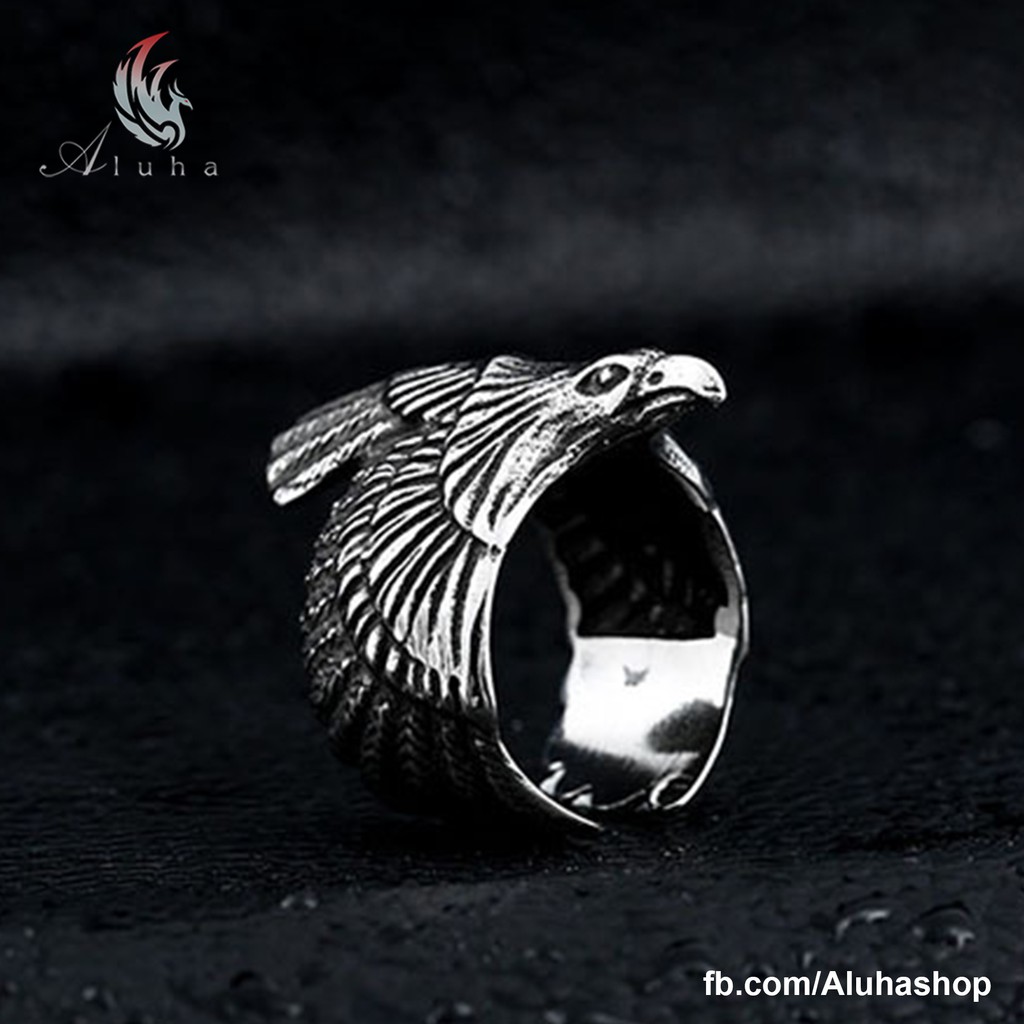 Nhẫn Titan không rỉ Đại bàng Goro's Eagle Indian Ring - R031 - Aluha