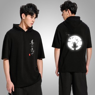🔥XẢ LỖ🔥 BST Áo Thun Hoodie Tay Lửng Itachi Uchiha NAruto Anime phản quang cực chất