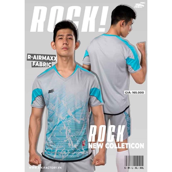 Bộ quần áo bóng đá không logo RIKI ROCK, vải mè kim cao cấp - ViKi Sport