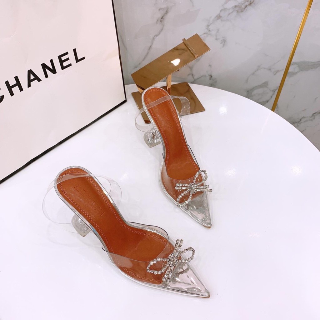 (HÀNG CAO CẤP) GIÀY SANDAL TRONG NƠ ĐÁ GÓT LY 9P HÀNG VNXK LOẠI 1 CỰC CHẢNH
