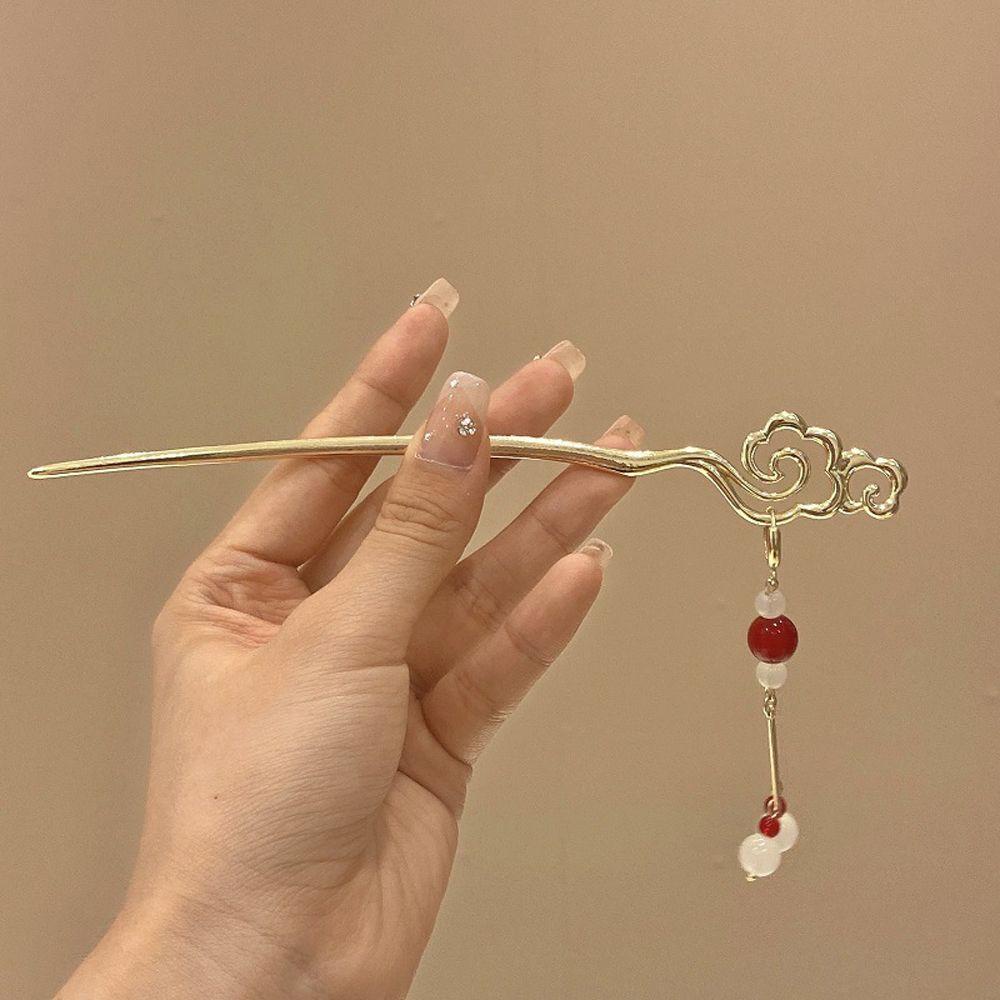 Trâm Cài Tóc Kim Loại Phối Tua Rua Phong Cách Trung Hoa Cổ Điển