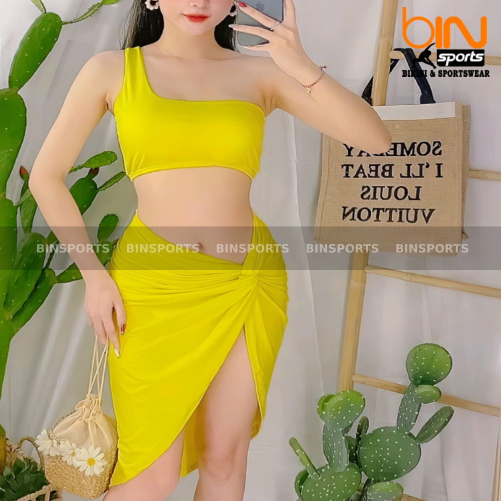 Bikini Nữ 3 Chi Tiết 2 Mảnh Kèm Chân Váy Nhiều Màu Freesize Bin Sports BHV116