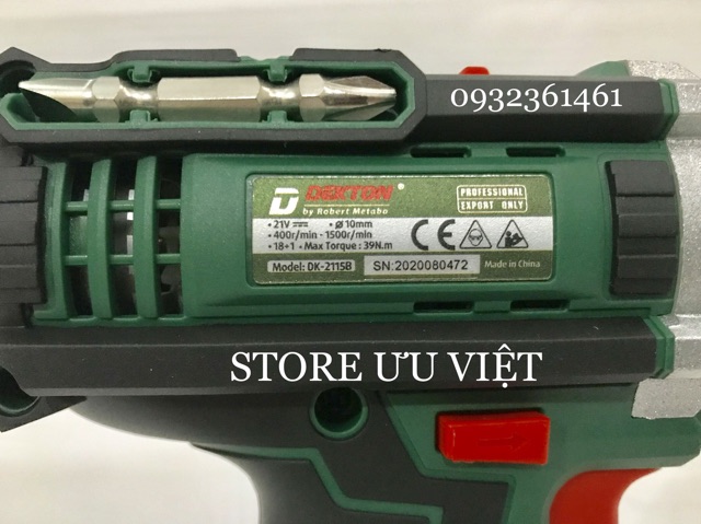 MÁY KHOAN PIN 21v 2 CHỨC NĂNG MODEL Dk-2115B CHÍNH HÃNG DEKTON GIÁ TỐT