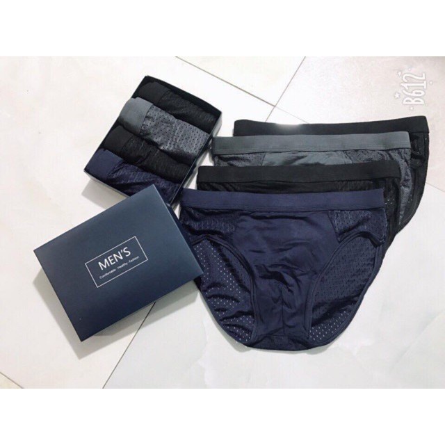 Hộp 4 Quần Sịp Đùi Thông Hơi Men quần lót nam (Ảnh Thật)