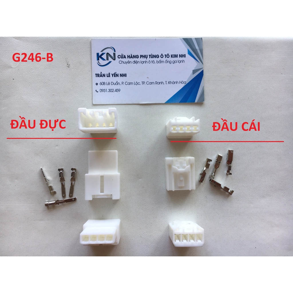 G246-Giắc cắm Ford Focus Mondeo cửa Mazda 4P cắm còi loa trầm trung 4 lỗ cos 2.8mm