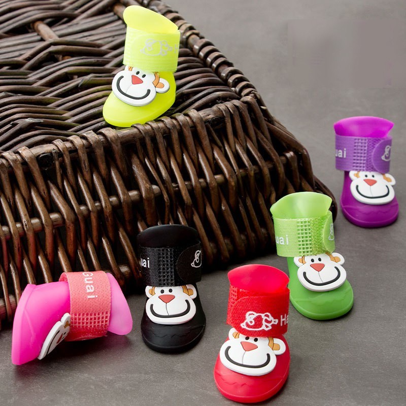 Giày cho chó đi mưa hình con khỉ ngộ nghĩnh,đủ size, nhiều màu sắc CM32