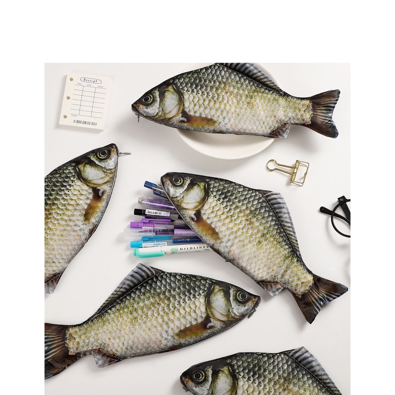 Túi Đựng Bút Chì Hình Cá Muối Sáng Tạo Vui Nhộn