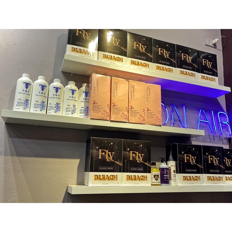 Bột tẩy tóc FLY Bleach Collagen & Keratin , Thuốc tẩy tóc Fly cao cấp không gây xót da đầu cực êm , lên cực chuẩn