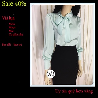 Áo Sơ Mi Lụa Cổ Nơ Đẹp