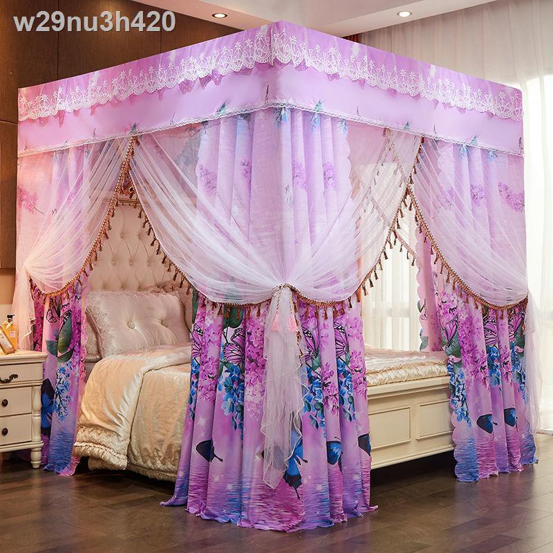 ۞rèm vải che nắng cửa lưới chống muỗi hộ gia đình ba cánh phòng ngủ trần bụi công chúa tích hợp khung chắn gió 1