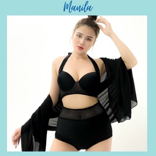 Bikini đồ bơi nữ đi biền hai mảnh gọng đen lưới sang chảnh mnl-t15