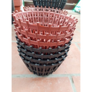 BỘ 5 CHẬU NHỰA GIẢ GỖ TRỒNG LAN PHI 25