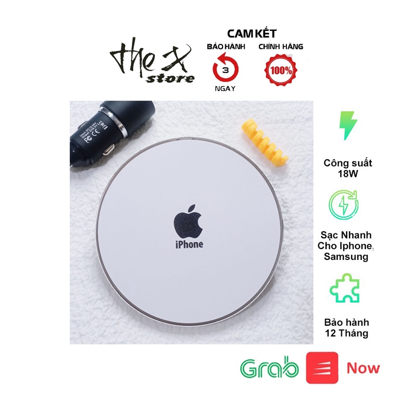 Sạc không dây Iphone samsung - Công nghệ sạc Qi 10W - Tích hợp đèn LED - Hàng chính hãng - Bảo hành 12 tháng 1 đổi 1 TX