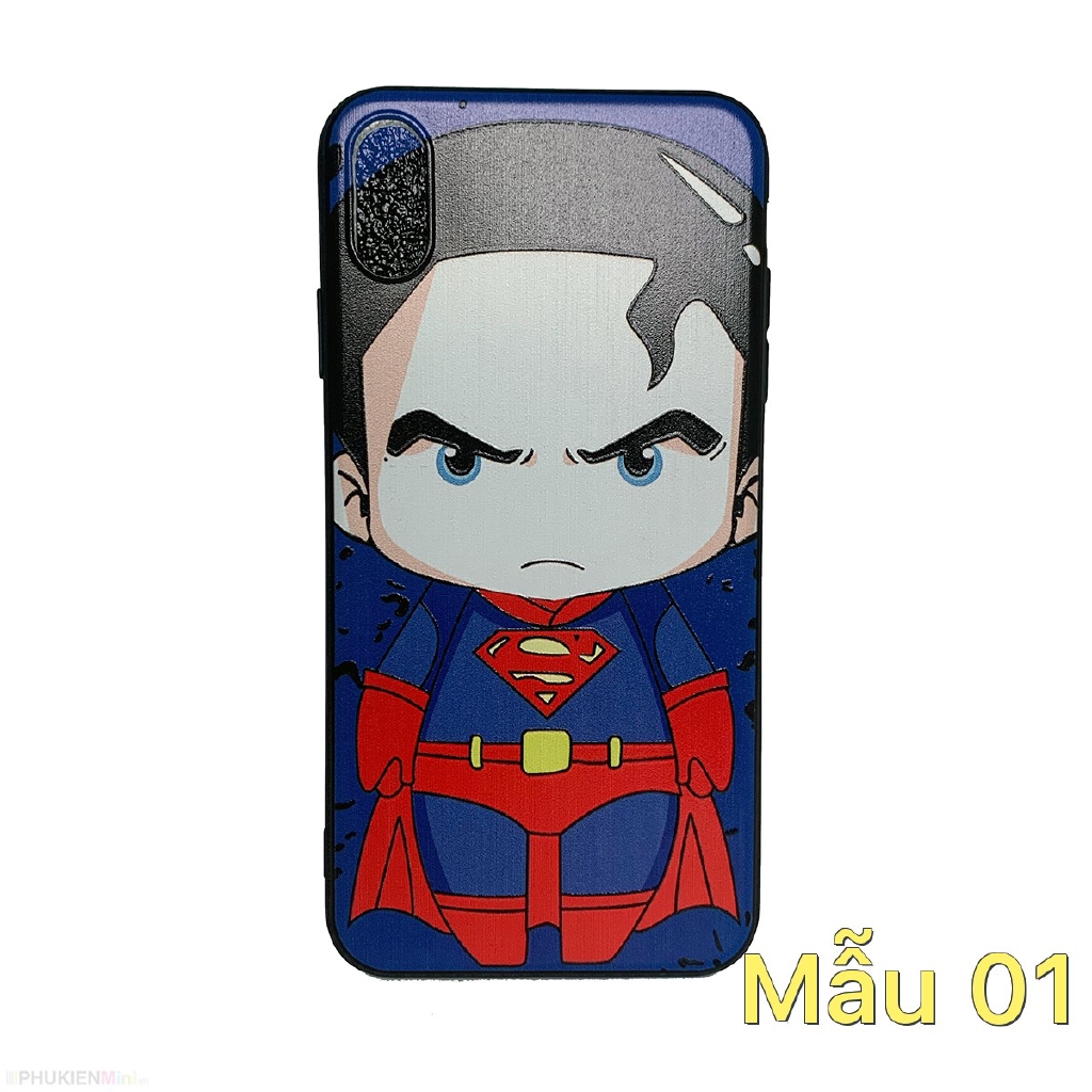 Ốp lưng viền dẻo in nổi hình siêu anh hùng phong cách chibi iPhone XR 6.1 giá rẻ