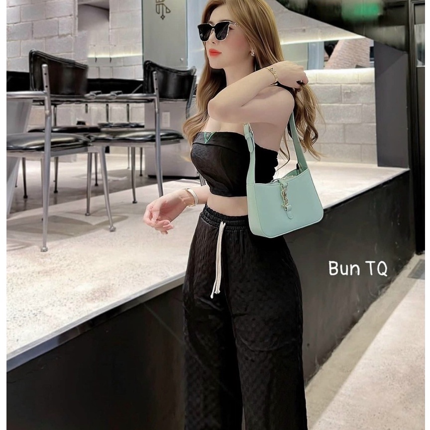 Set bộ quần ống rộng kèm áo croptop cúp ngực cực sexy tôn dáng sang chảnh cho nàng đi chơi dạo phố