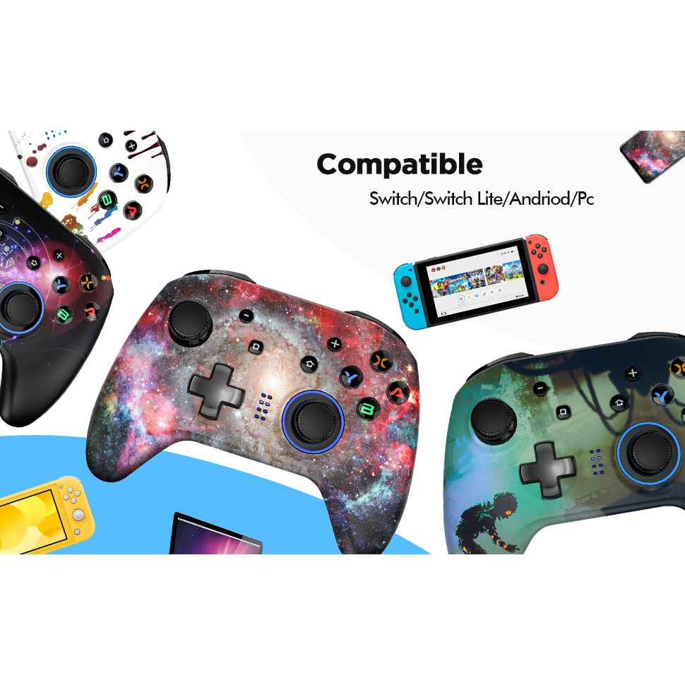 Easysmx Esm-4108 Kontroler Gamepad Wireless Turbo Combo Untuk Switch Windows Xp/10/7/8/8.1